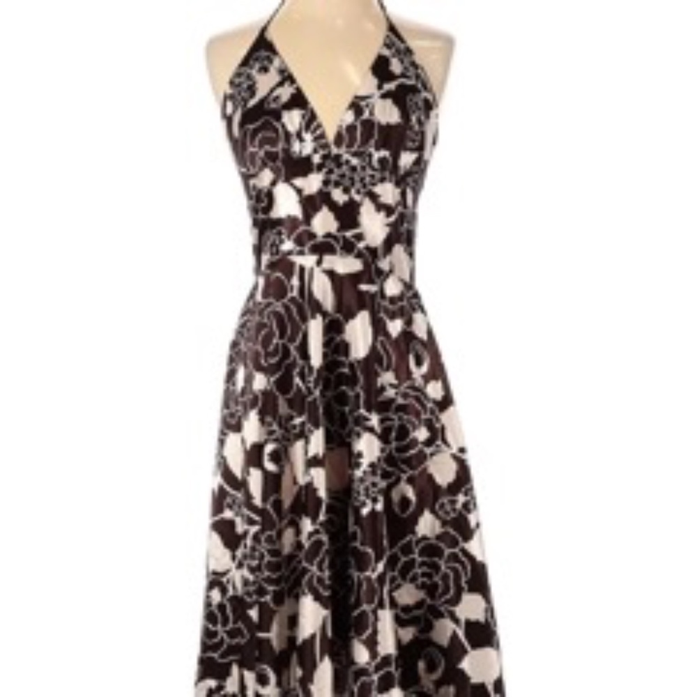 Alyn Paige New York Satin Halter Midi Dress